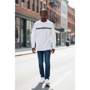 Britches Great Outdoors Long Sleeve Crew Neck T Shirt White Mens Large